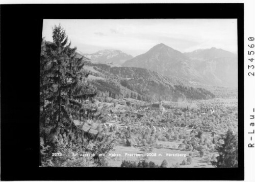 Schwarzach mit Hohem Freschen 2005 m / Vorarlberg