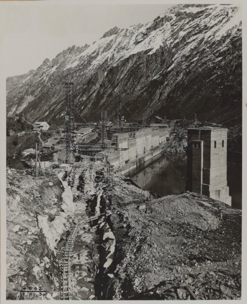Staumauer Vermunt, Gesamtansicht der Baustelle