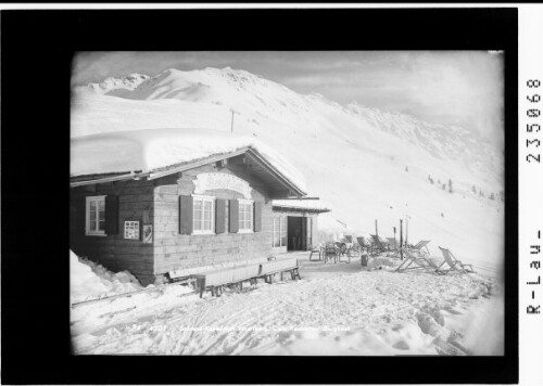 Schruns - Kapelljoch / Vorarlberg / Cafe Restaurant Berghüsli : [Berghüsli auf der Kapellalpe ob Schruns mit Sennigrat und Kreuzjoch]