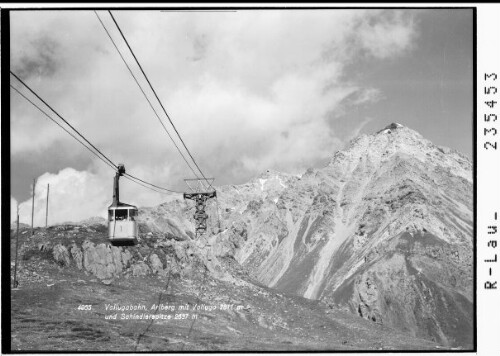 Vallugabahn , Arlberg mit Valluga 2811 m und Schindlerspitze 2637 m : [Galzig mit Vallugabahn]
