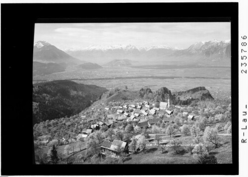 Fraxern gegen Schweizer Berge / Vorarlberg : [Fraxern gegen Balfrieser Berge, Churfirsten und Alpsteingruppe mit Altmann]