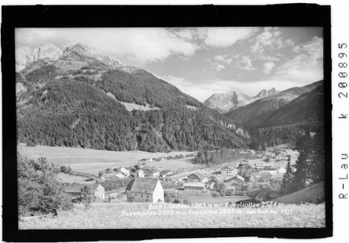 Bach im Lechtal 1065 m mit Ruitelspitze 2574 m, Saxerspitze 2693 m und Freispitze 2887 m