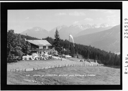 Mösern bei Seefeld / Tirol / Menthof gegen Noockspitze und Kalkkögel
