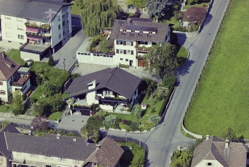 Schrägluftaufnahmen von Gebäuden der Stadt Bludenz