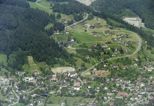 Schrägluftaufnahmen von Gebäuden der Gemeinde Röthis