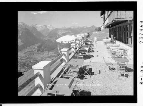 Alpengasthof - Pension Muttersberg über Bludenz 1325 m : [Blick vom Alpengasthaus Muttersberg gegen den Rhaetikon mit Scesaplana und Panüler]