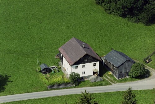 Schrägluftaufnahmen von Gebäuden der Gemeinde St. Anton im Montafon