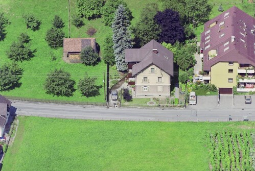 Schrägluftaufnahmen von Gebäuden der Stadt Feldkirch