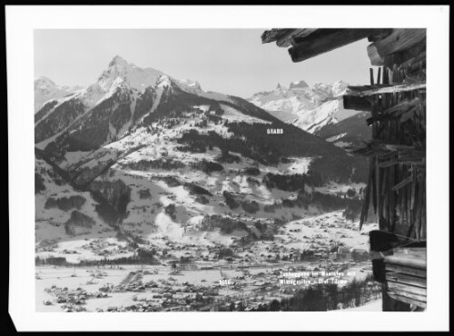 Tschagguns im Montafon mit Mittagspitze u. Drei Türme : Grabs