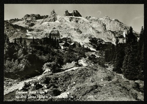 [Tschagguns] Lindauer Hütte 1764 m mit Drei Türme 2828 m u. Drusenfluh 2835 m