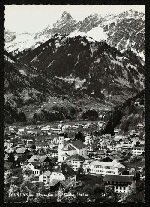 Schruns im Montafon mit Zimba 2645 m.