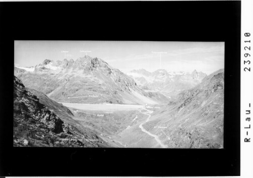 Silvrettasee - Silvrettahotel : [Blick auf die Bieler Höhe mit Verhupfspitze - Litzner - Lobspitzen und Valgraggeskamm]