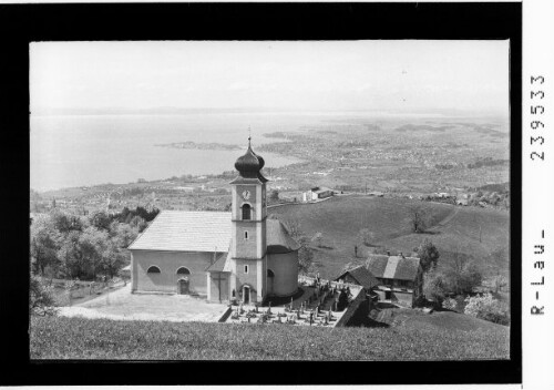 [Pfarrkirche in Eichenberg mit Blick auf Lindau und Bodensee]