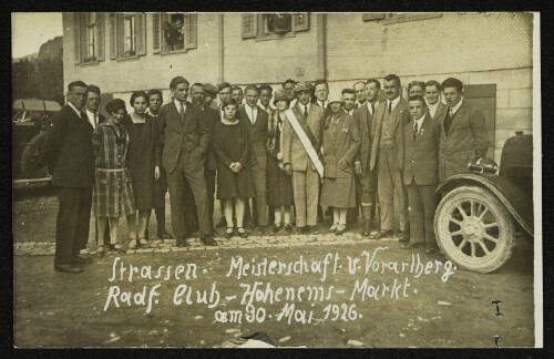 Strassen Meisterschaft v. Vorarlberg, Radf. Club-Hohenems-Markt am 30. Mai 1926