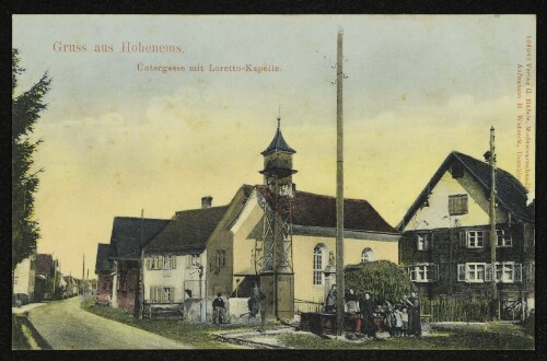 Gruss aus Hohenems - Untergasse mit Loretto-Kapelle