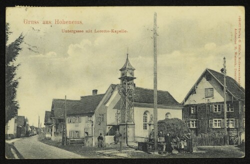 Gruss aus Hohenems - Untergasse mit Loretto-Kapelle