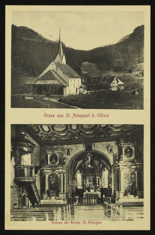Gruss aus St. Arbogast b. Götzis : Inneres der Kirche St. Arbogast