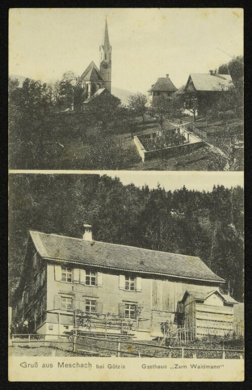 Gruß aus Meschach bei Götzis, Gasthaus  Zum Waidmann 