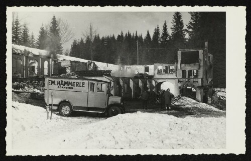 Das abgebrannte Alpenhotel am Bödele