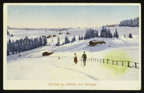 Aufstieg zur Abfahrt vom Gaiskopf : [Alpenhôtel Bödele, 1140 m ü. M. auf der Passhöhe Dornbirn-Schwarzenberg]