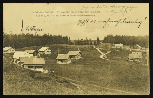 Familien - Kolonie, Seewarte u. Alpenhôtel - Bödele : 1140 m ü. M., auf der Passhöhe Dornbirn - Schwarzenberg.