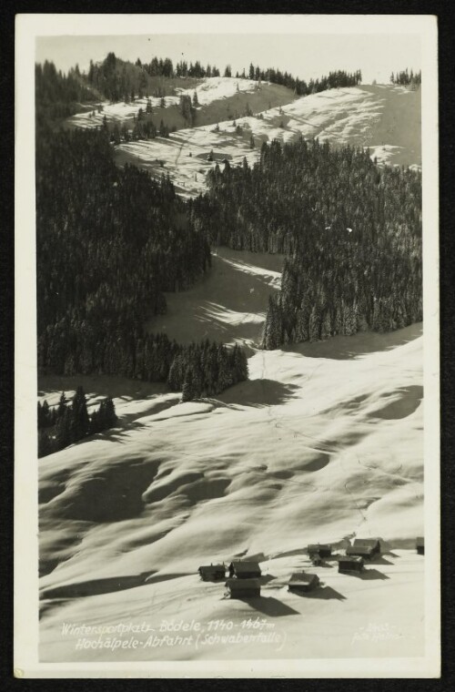 Wintersportplatz Bödele, 1140-1467 m Hochälpele-Abfahrt (Schwabenfalle)