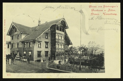 Gruss aus Hörburger's Gasthaus z. Adler. Doren. Vorarlberg