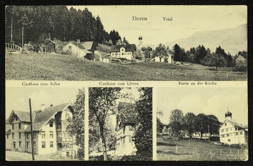 Doren Total : Gasthaus zum Adler : Gasthaus zum Löwen : Partie an der Kirche
