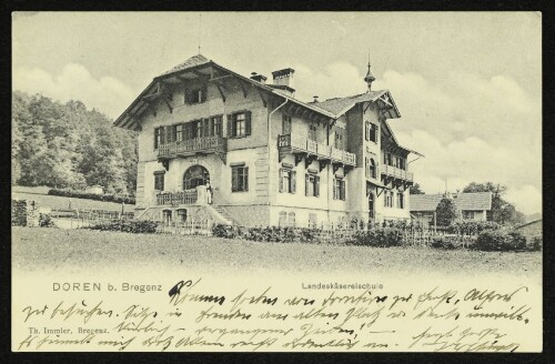 Doren b. Bregenz : Landeskäsereischule : [Correspondenz-Karte]
