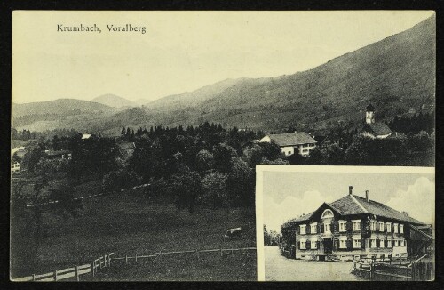Krumbach, Vorarlberg : [Gasthaus zum Adler, Krumbach 800 m ü. M. Fremdenzimmer Telefon Autoverbindung...]