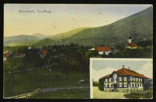 Krumbach, Vorarlberg : [Gasthaus zum Adler, Krumbach 800 m ü. M. Fremdenzimmer Telefon...]