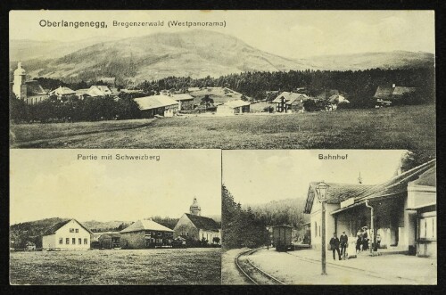Oberlangenegg, Bregenzerwald (Westpanorama) : Partie mit Schweizberg : Bahnhof