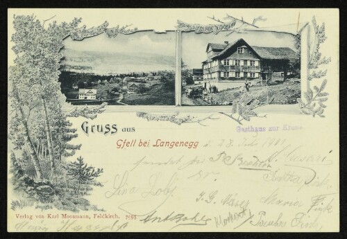 Gruss aus Gfell bei Langenegg : Gasthaus zur Krone : [Correspondenzkarte]