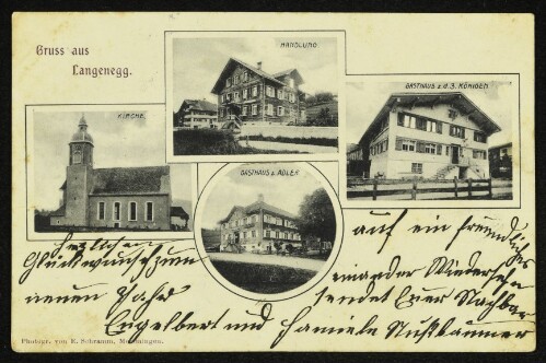 Gruss aus Langenegg : Kirche : Handlung : Gasthaus z. Adler : Gasthaus z. d. 3. Königen