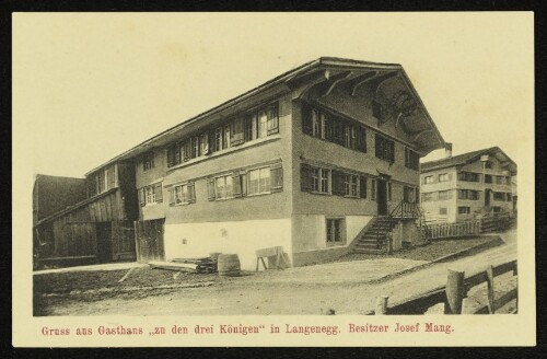 Gruss aus Gasthaus  zu den drei Königen  in Langenegg. : Besitzer Josef Mang. : [Carte Postale : Postkarte : Post Card...]