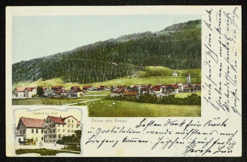 Gruss aus Bezau : Gasthof zur Post : [Korrespondenz-Karte]