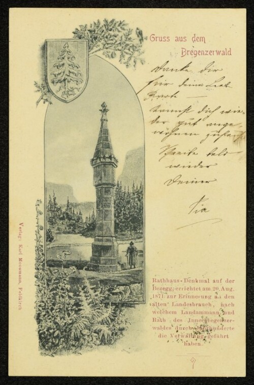 Gruss aus dem Bregenzerwald : [Correspondenz-Karte]