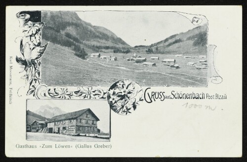 Gruss aus Schönenbach Post Bizau : Gasthaus  Zum Löwen  (Gallus Greber)
