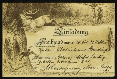 Einladung zur Triebjagd : [Correspondenz-Karte]