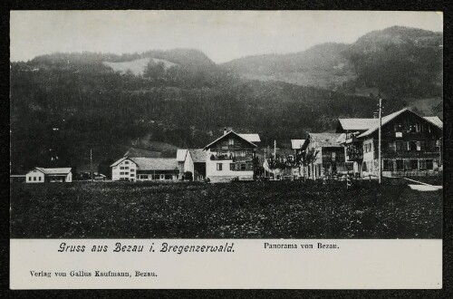 Gruss aus Bezau i. Bregenzerwald : Panorama von Bezau : [Correspondenz-Karte]