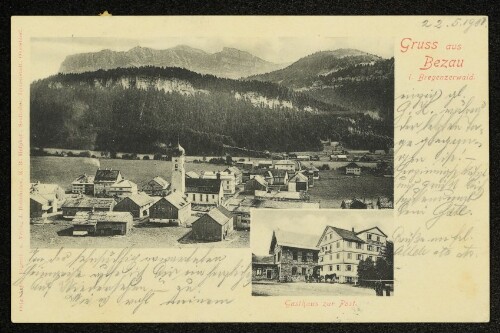 Gruss aus Bezau i. Bregenzerwald : Gasthaus zur Post : [Correspondenz-Karte]