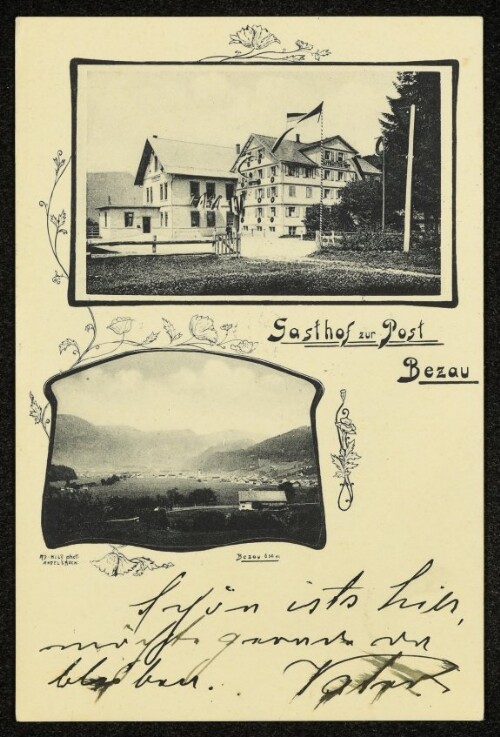 Gasthof zur Post Bezau : Bezau 650 m : [Correspondenz-Karte]