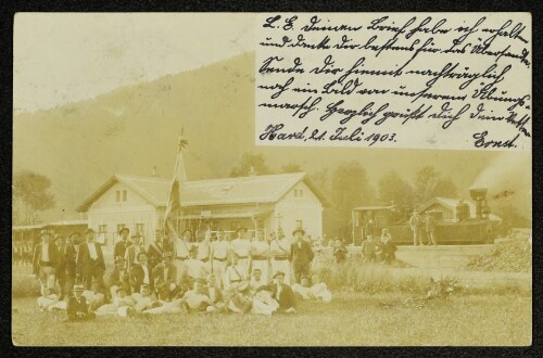 Verein in Bezau Bahnhof : [Correspondenz-Karte]