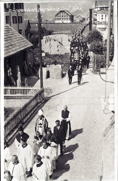 Andelsbuch, Begräbnis Dr. J. Fink
