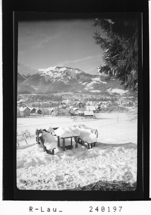 [Bad Goisern im Winter gegen Sonnwendkogel und Kniekogel / Salzkammergut]