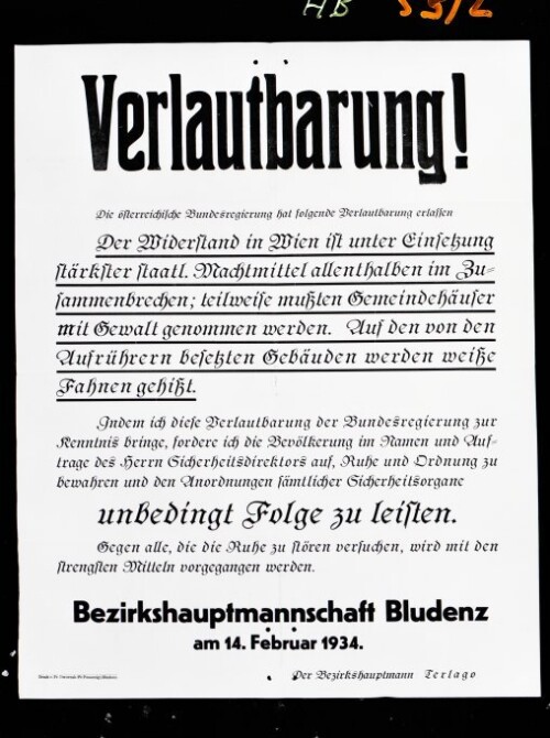 Verlautbarung der BH Bludenz