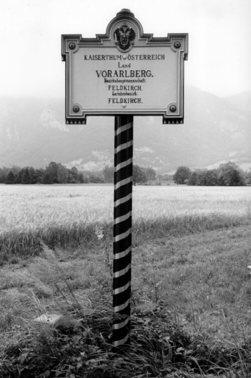Historische Grenztafel in Feldkirch-Bangs