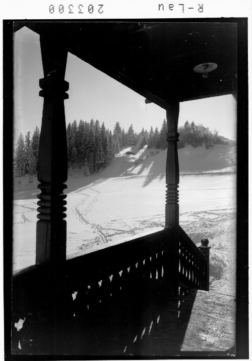 [Ausblick vom Gasthaus Pfänderdohle auf die Pfänderschanze]
