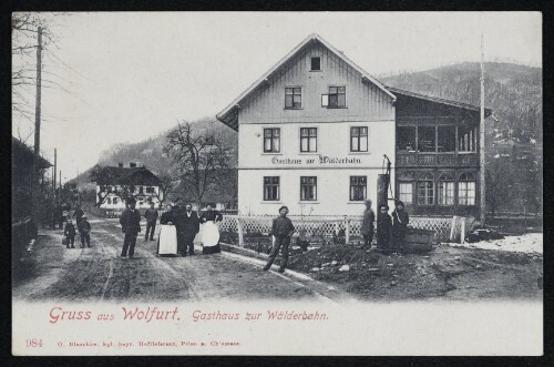 Gruss aus Wolfurt. Gasthaus zur Wälderbahn