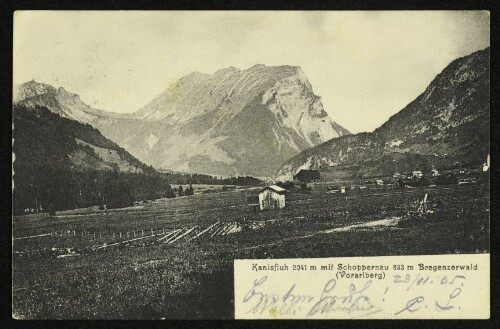 Kanisfluh 2041 m mit Schoppernau 833 m Bregenzerwald (Vorarlberg)